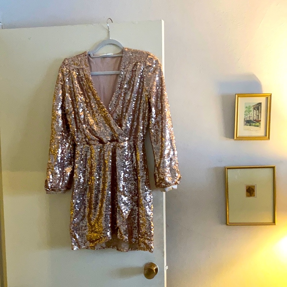 Gorgeous rose gold sequined dress!